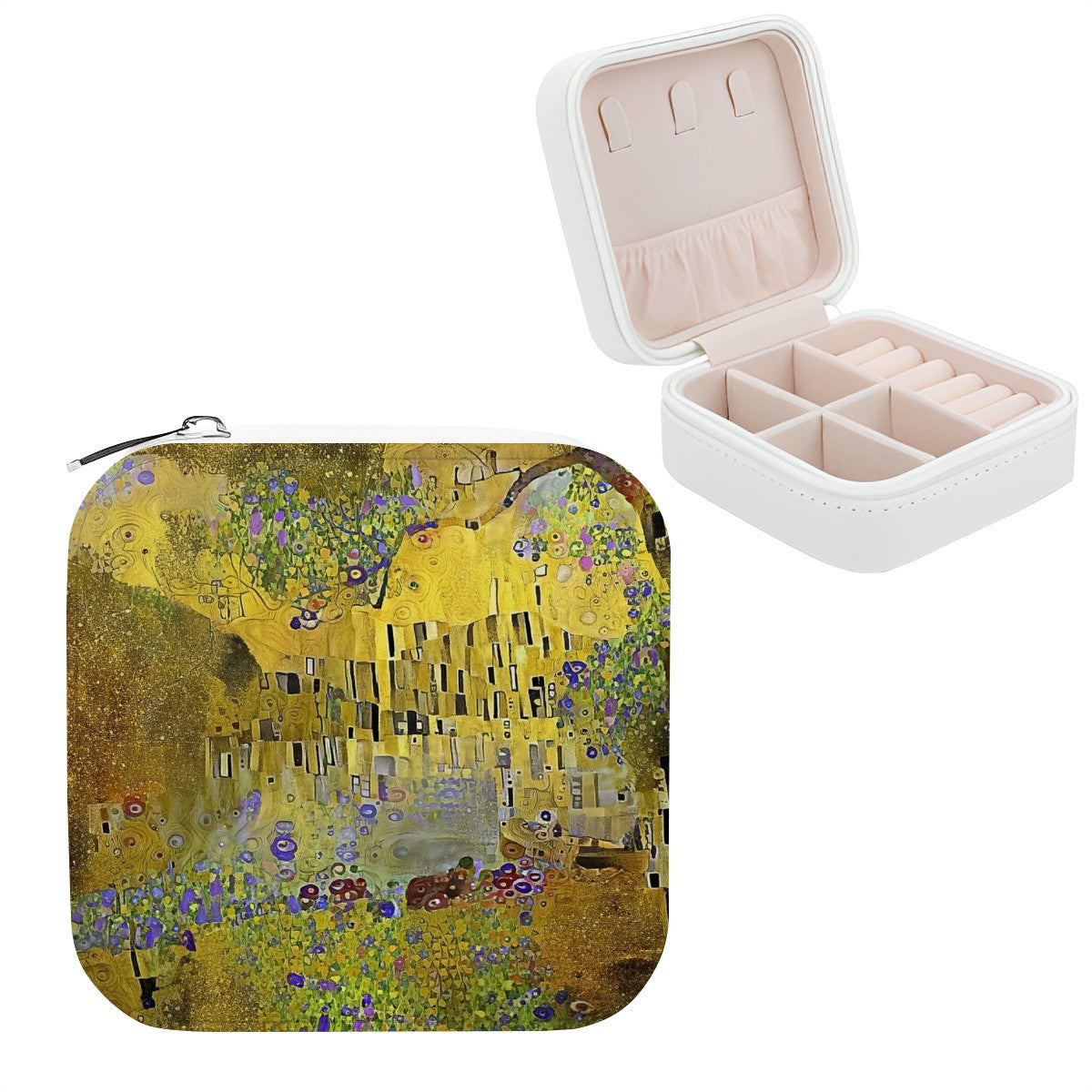 Abstract Klimt Style Jewelry Organizer - Exclusive PU Leather Case by Rosetta Creative Boutique - Rosetta Creative Boutique